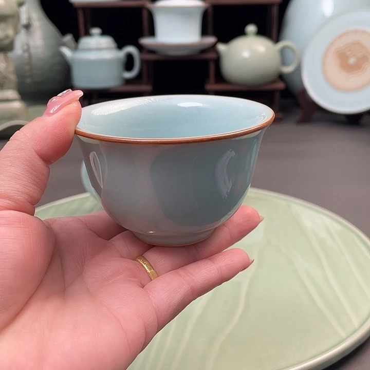 瓷片天青帝王杯简包装