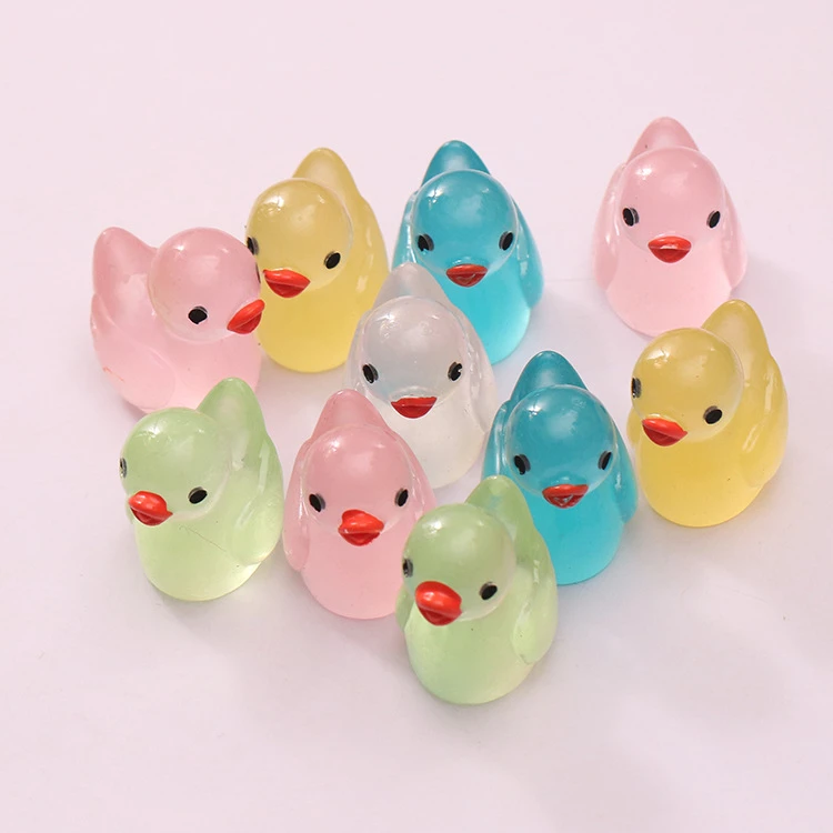 夜光彩色大鸭子鸭爸爸鸭妈妈摆件饰品小鸭子启蒙玩具办公室摆件