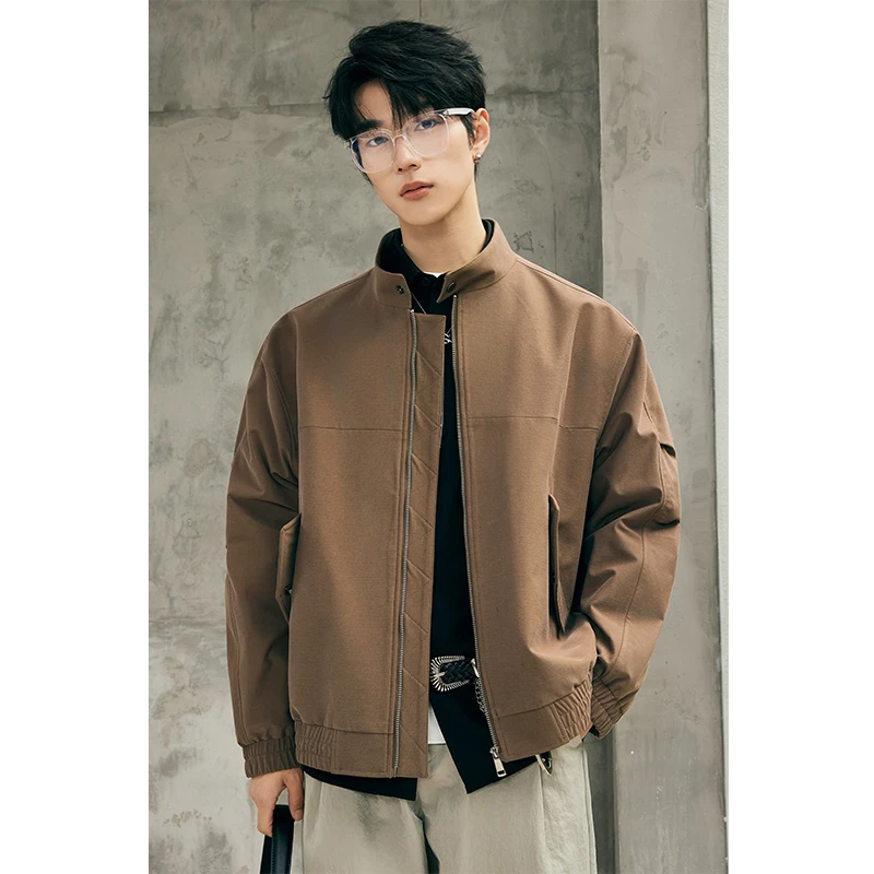 立领夹克工装外套男款2025新款春秋季休闲宽松短款帅气男装66306