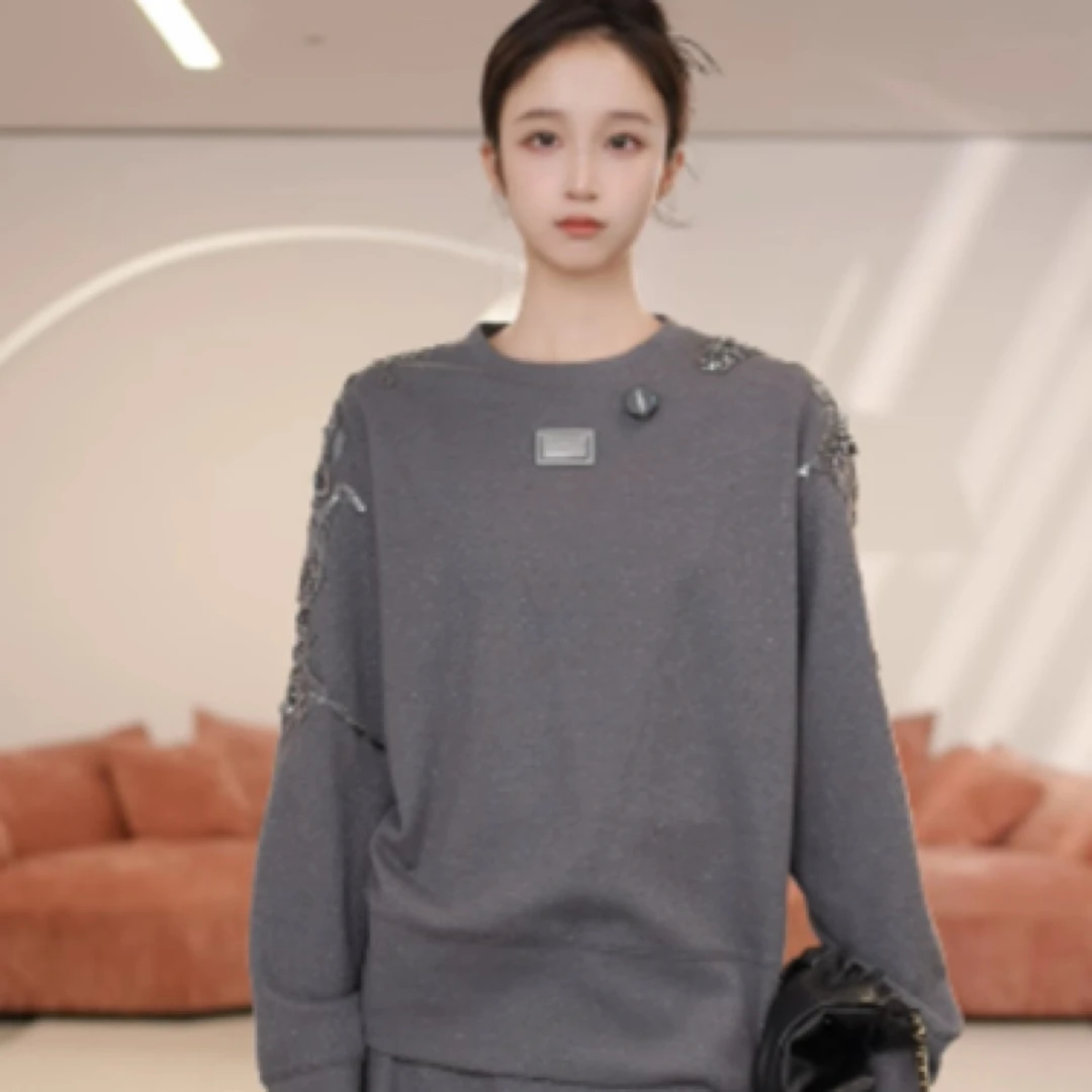 limil/丽米儿新款灰色卫衣上衣9300100