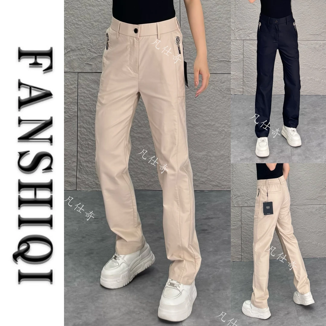 2025春夏高端混纺棉拉链商务休闲裤直筒显瘦中高腰长裤6599