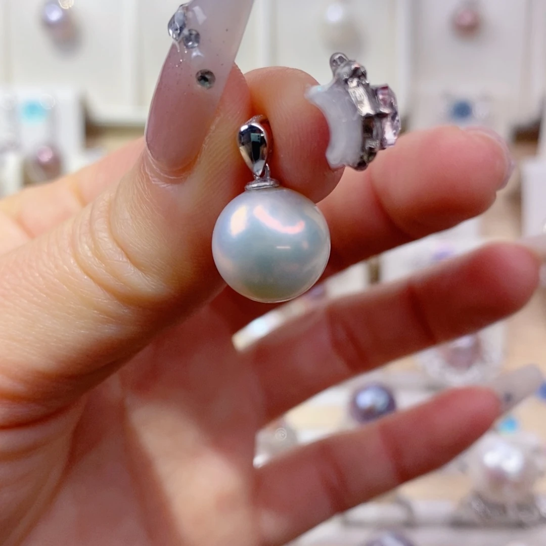 淡水珍珠吊坠(赠链)银S925镶嵌