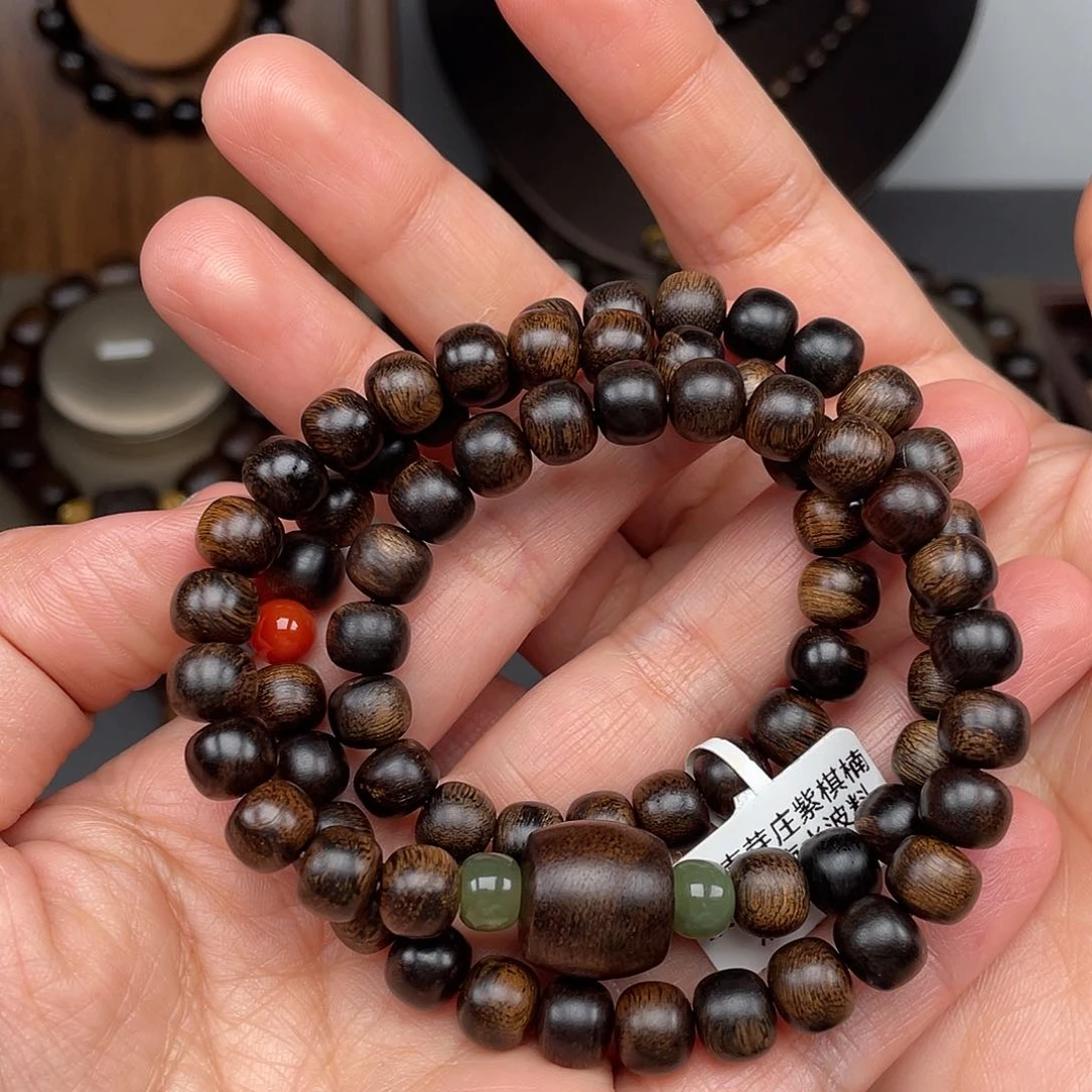 沉香手串多**丁越南芽庄紫棋楠0.8瘤疤