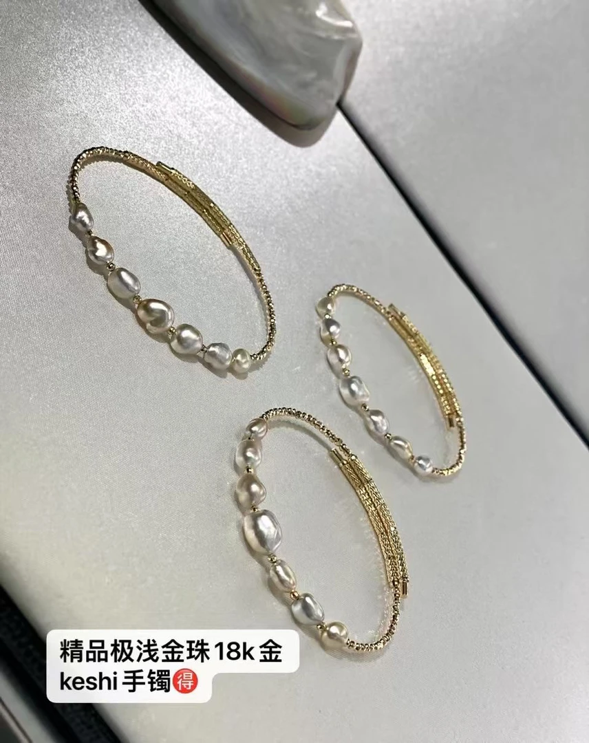 耐看又很百搭的keshi小手镯磁性手围可以自己调整（多样发其一）