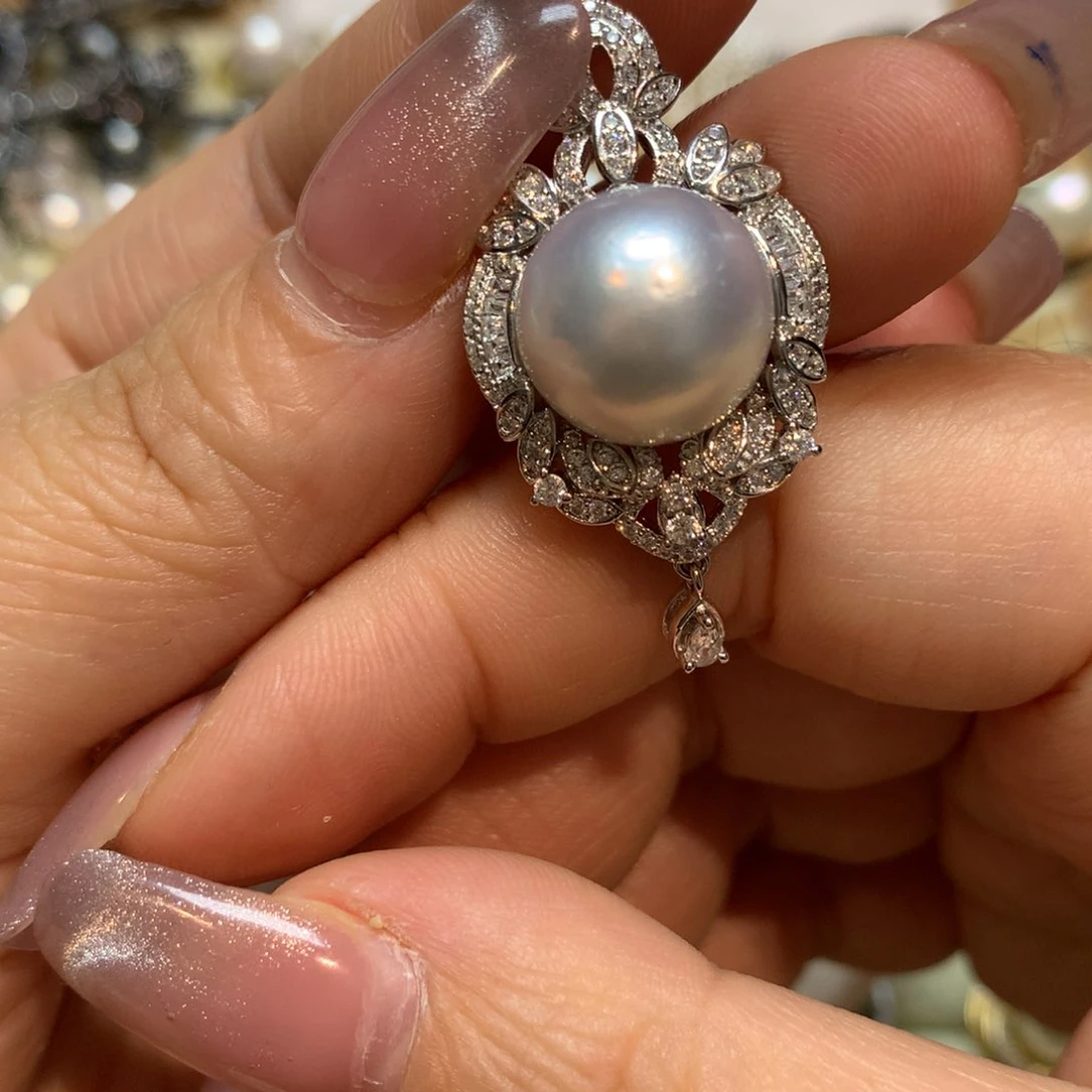 海水珍珠颈饰银S925镶嵌