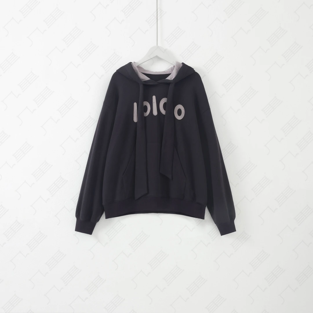 几里与麻 字母贴布刺绣连帽卫衣 衣长61 胸围121 2062352