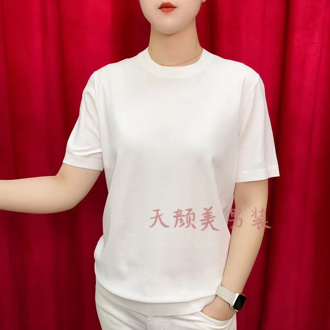 欧货男装夏季新品男士休闲净版百搭圆领修身薄款针织半袖T恤7099