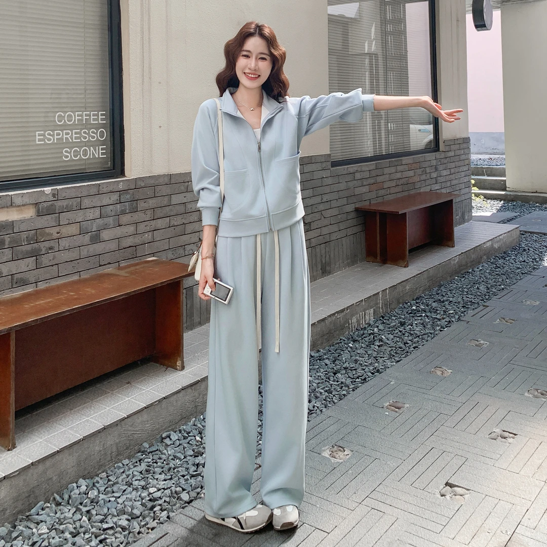 网红洋气炸街女装显瘦减龄休闲时尚运动卫衣阔腿裤两件套装女春秋