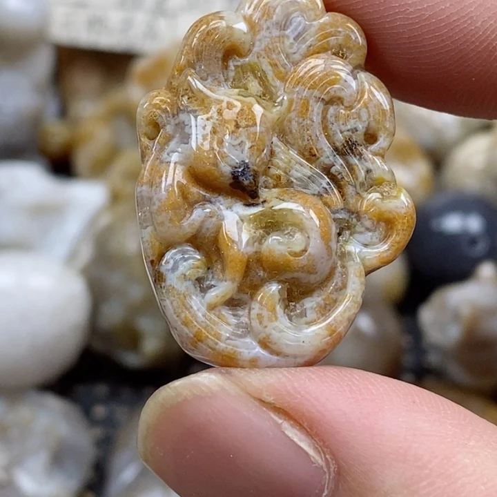 颈饰未镶嵌硅化珊瑚（珊瑚玉）小