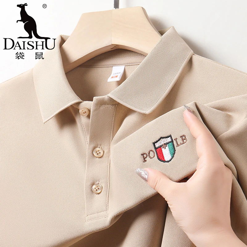 Dai Shu/袋鼠男装新款夏季男士商务休闲polo衫透气薄款短袖t恤