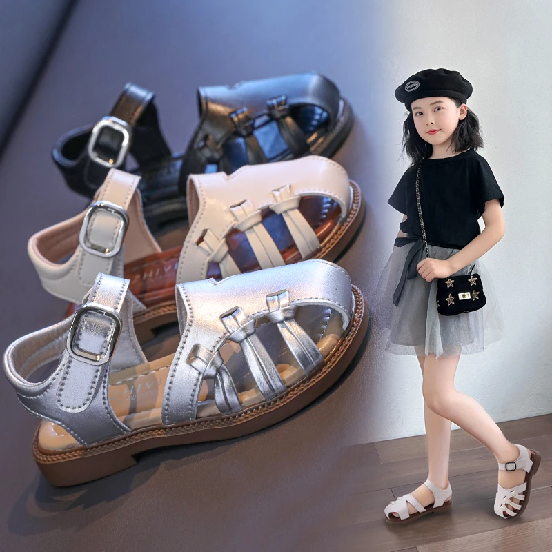 女童凉鞋2025夏季新款镂空韩版儿童包头沙滩鞋时尚软底女孩公主鞋