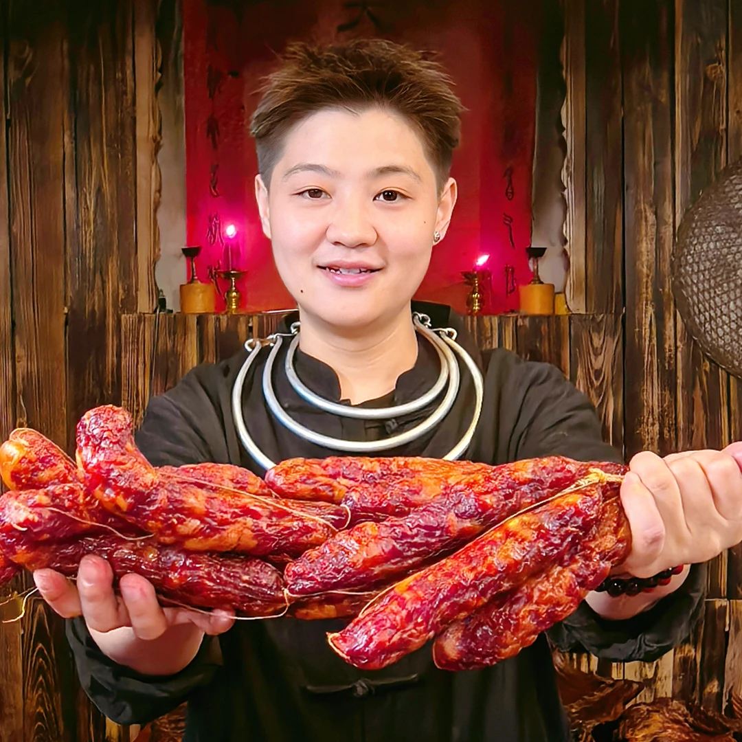 【3斤烟熏腊香肠】（满999可选送排骨腊肉猪蹄肝阿奔儿香肠等腊制品）