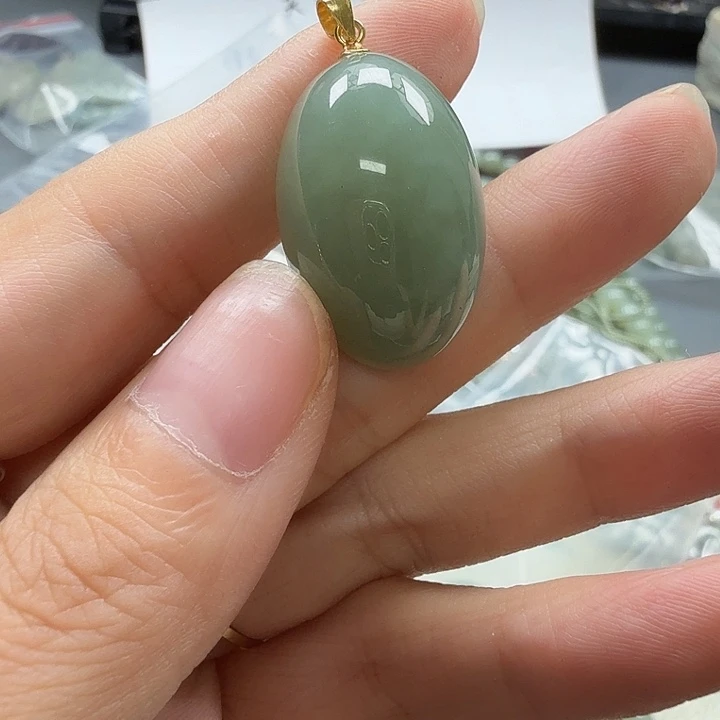 和田玉银S925镶嵌颈饰8