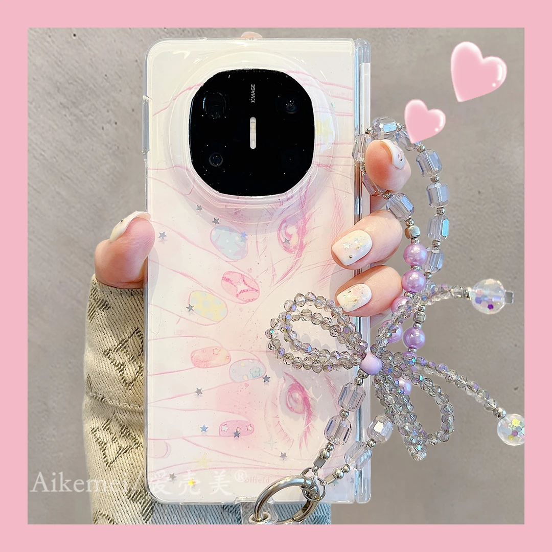 适用华为mateX6折叠屏手机壳MateX5典藏版美甲捂脸女孩X3中轴保护