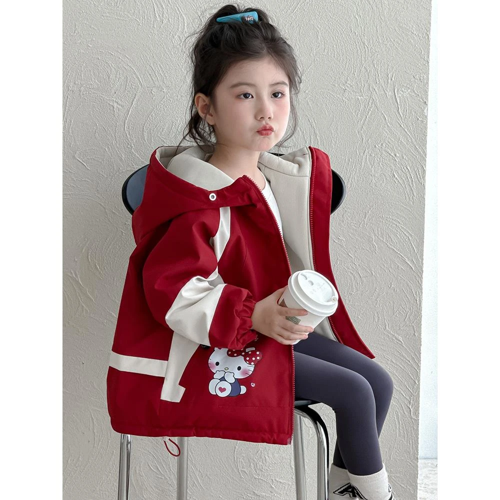 巴拉KIDS女童外套秋冬款2025新款网红洋气女宝宝加厚冬装儿童双面