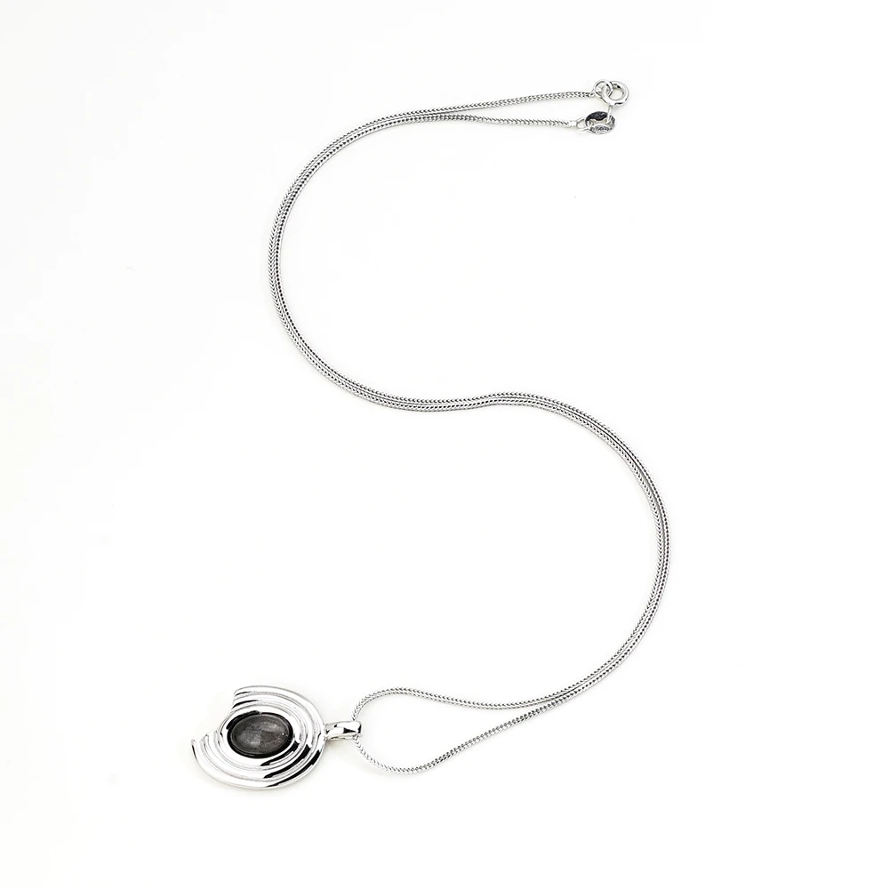 银925银曜石项坠（40cm）10394（Joyce娇姐）