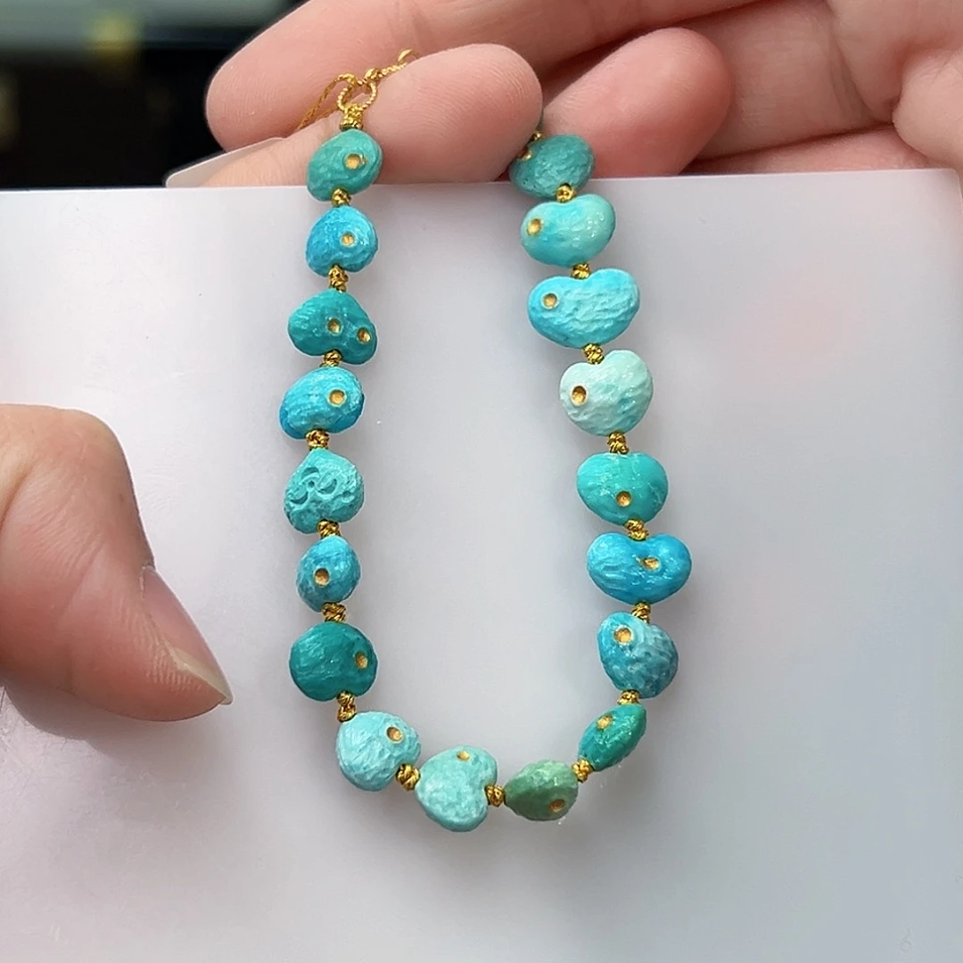 绿松石珠宝奇石18K金镶嵌