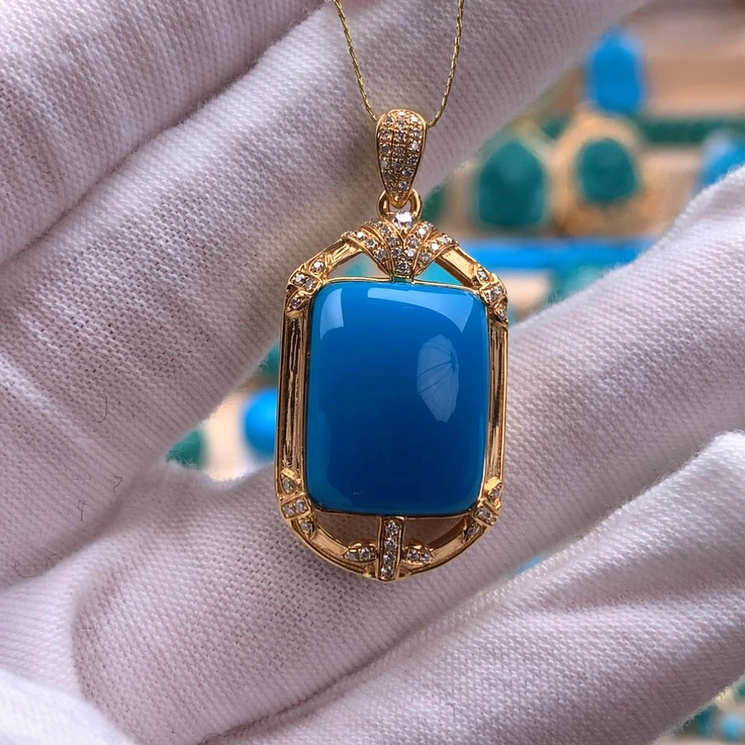 18K金镶嵌绿松石配饰