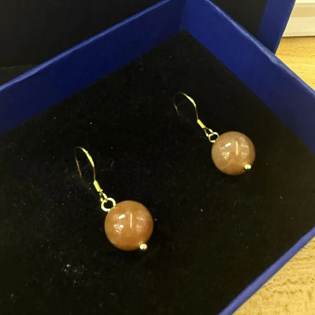 925和田糖玉圆珠耳钩10mm*（多样性发一件）