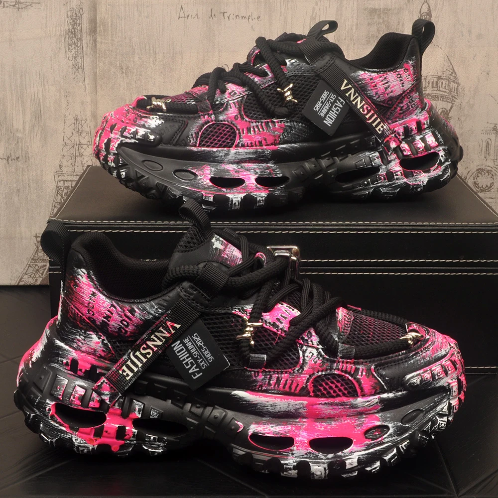 秋季新款老爹鞋网红潮鞋复古风职场休闲风厚度拼色高级感运动鞋子