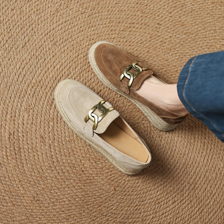 5cm 复古百搭舒适厚底乐福鞋春秋英伦风通勤休闲简约时尚圆头单鞋