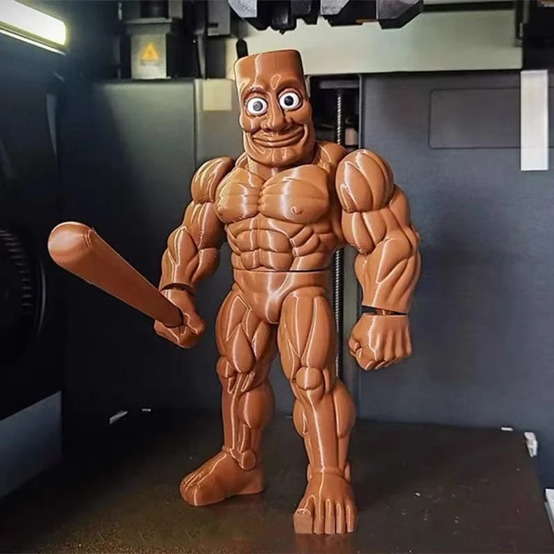 国外山海经tungtungtung大号肌肉木棍人抽象创意3D打印玩具摆件