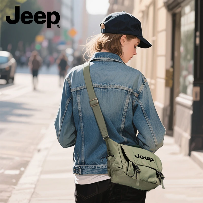jeep户外复古邮差包男女通用斜跨单肩包街头骑行包休闲百搭潮流