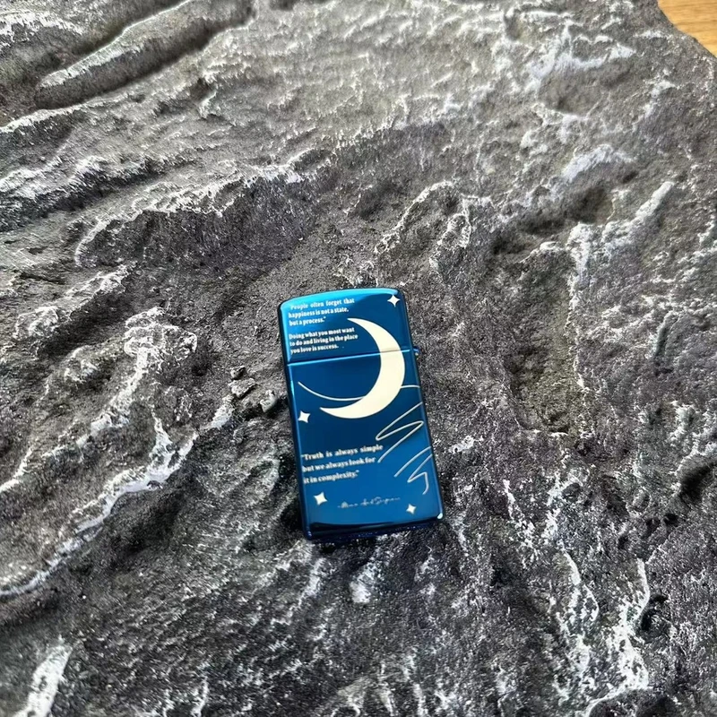 芝 DB 仟巧蓝钛月亮六便士  打火机