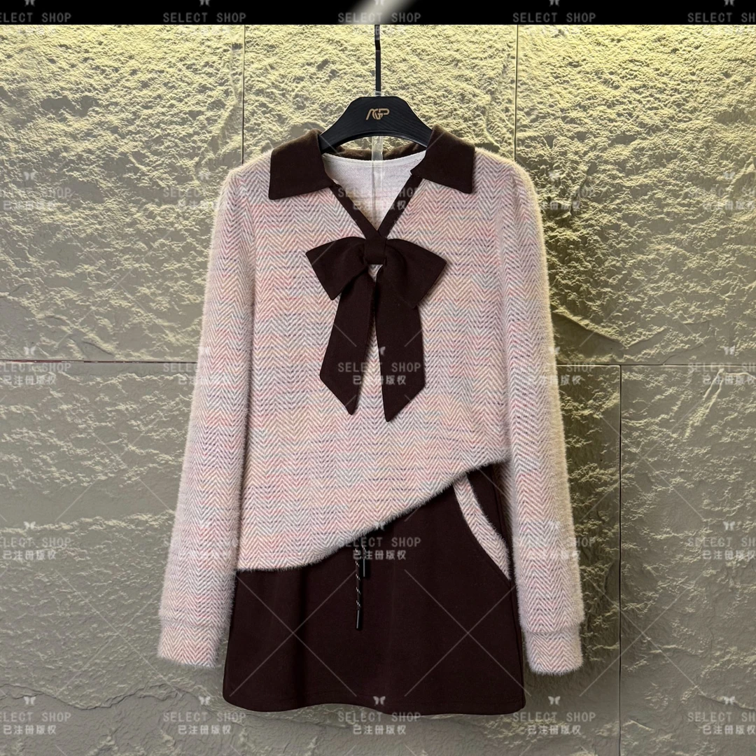 设计师<加厚系列>减龄款|宽松版秋冬季长袖短裙休闲翻领-T195