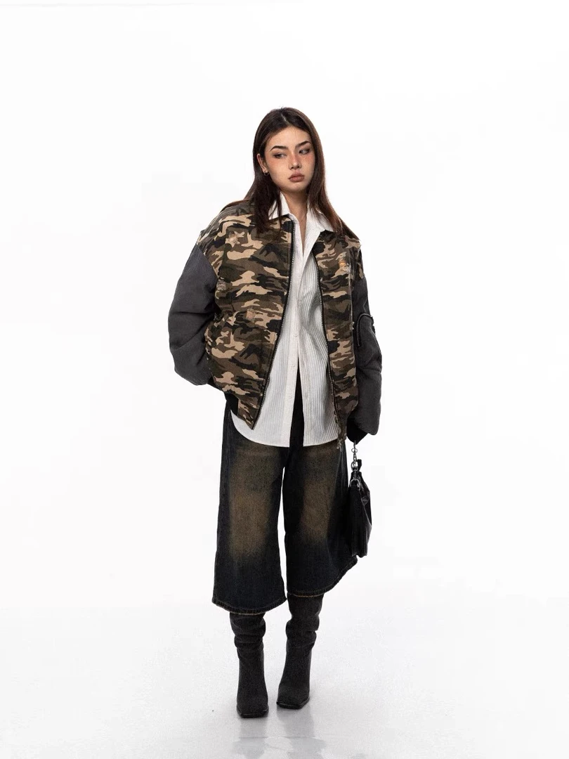 火腿强力推荐迷彩棒球棉服