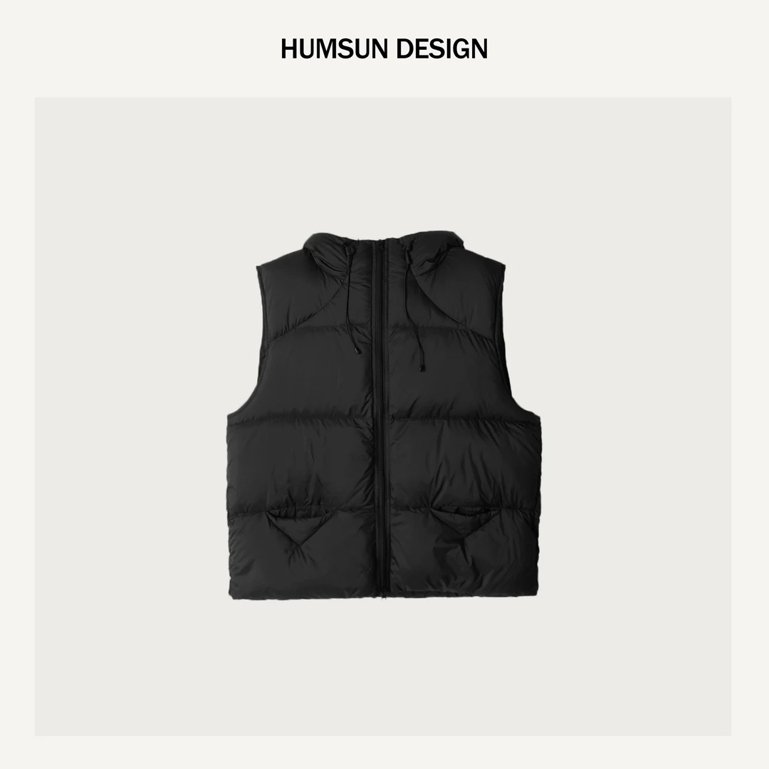 HUMSUN/禾木笙「羽书」重磅90白鸭绒大版型面包保暖羽绒马甲 5D152