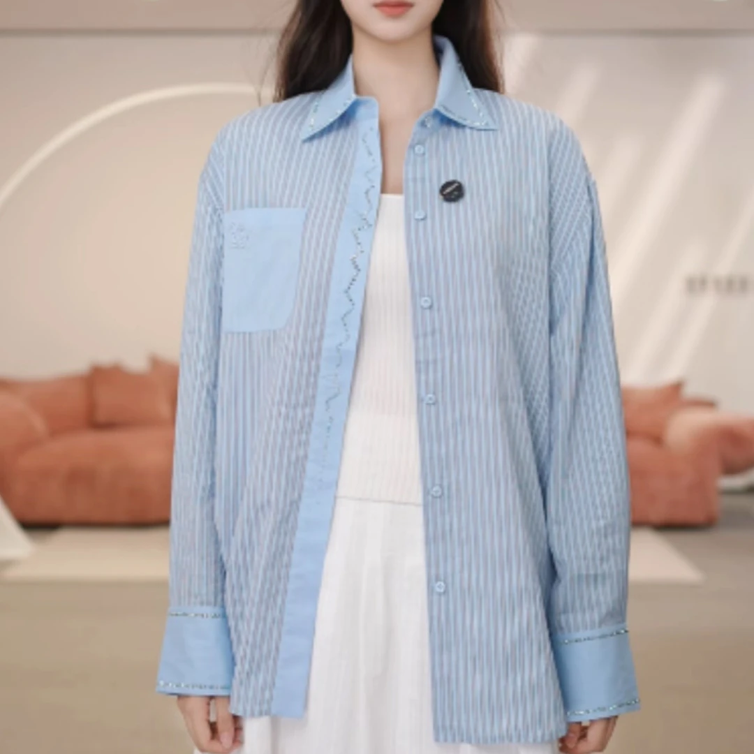 limil/丽米儿新款浅蓝色衬衫上衣930012