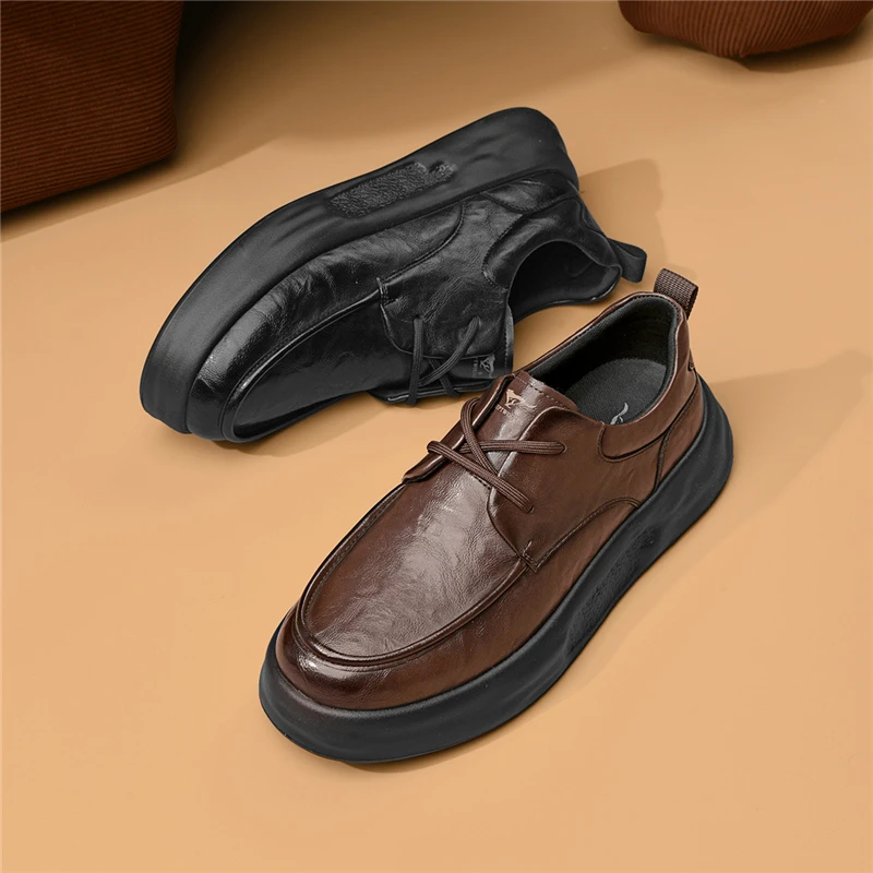 七匹狼25年秋冬新款软底软面通勤百搭轻量轻防水防滑复古休闲皮鞋