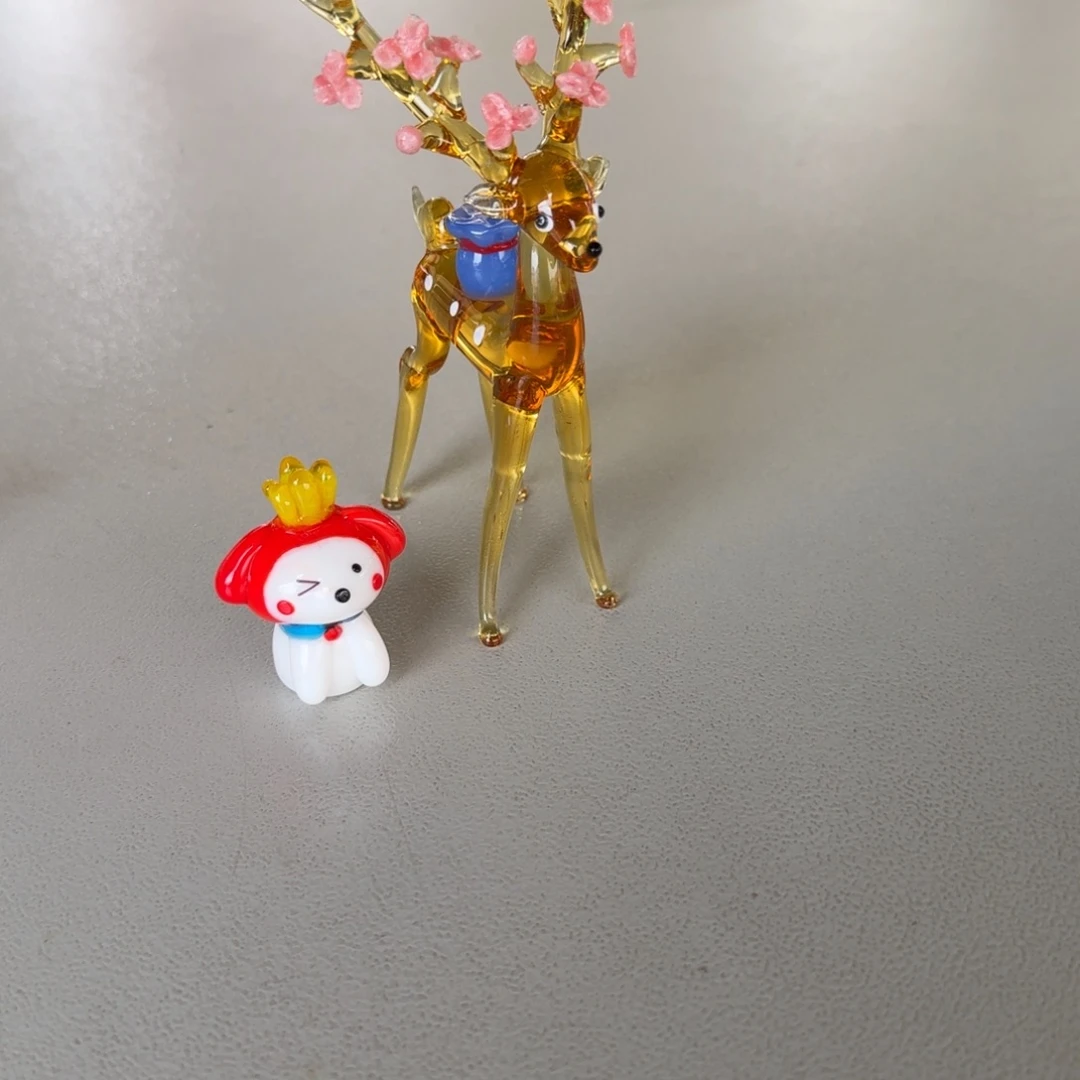 手工艺品琉璃梅花鹿小狗