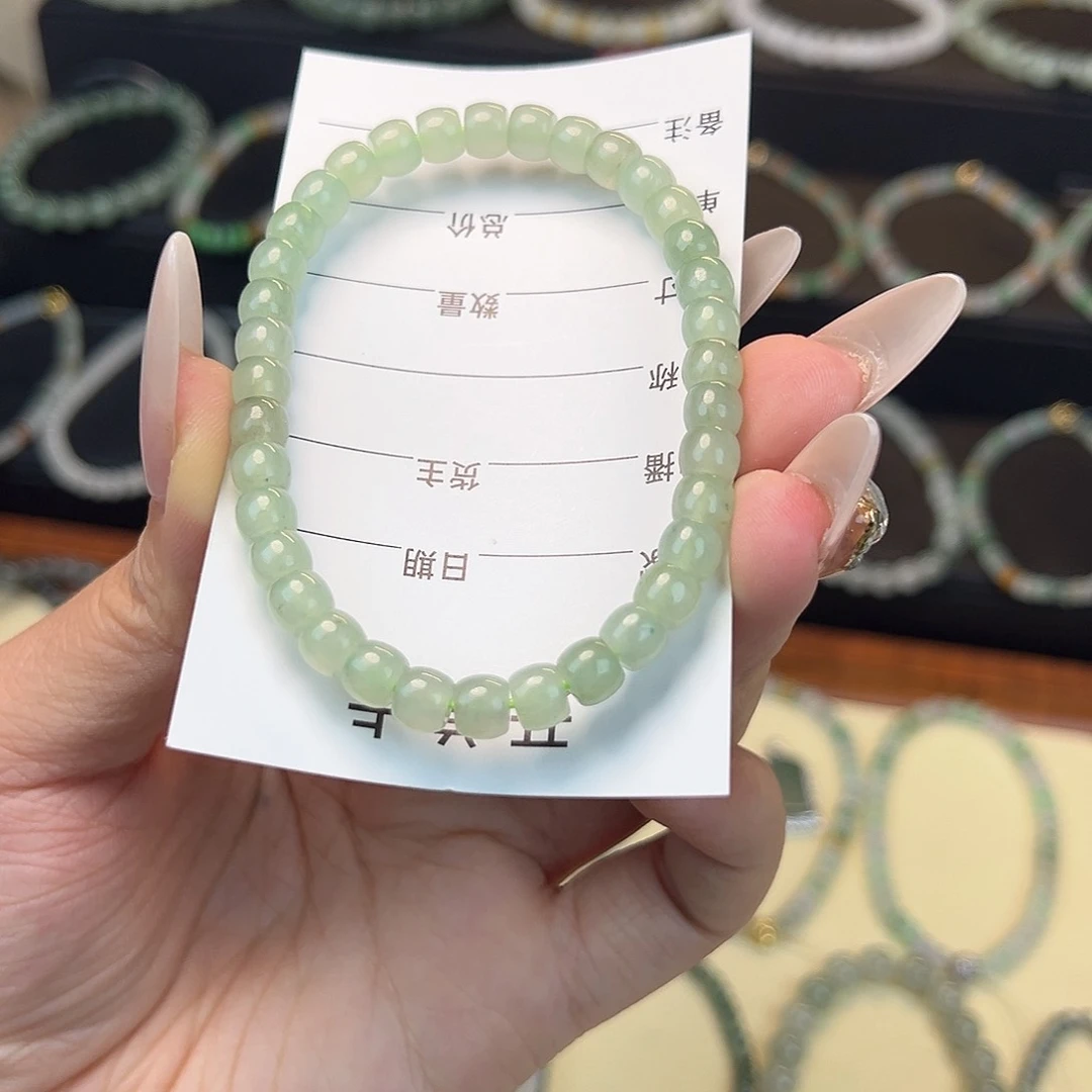 翡翠手串未镶嵌陶*缅甸A货翡翠手串k6 021