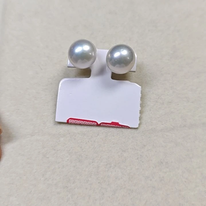 银S925镶嵌淡水珍珠耳饰13.7