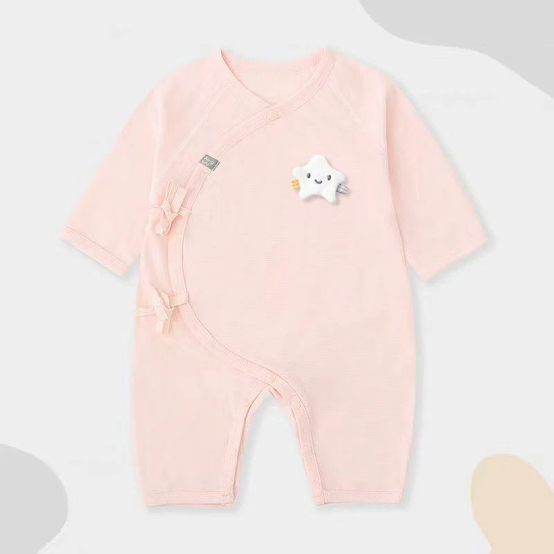 （胖米定制）夏款新生儿纯棉蝴蝶衣连体衣