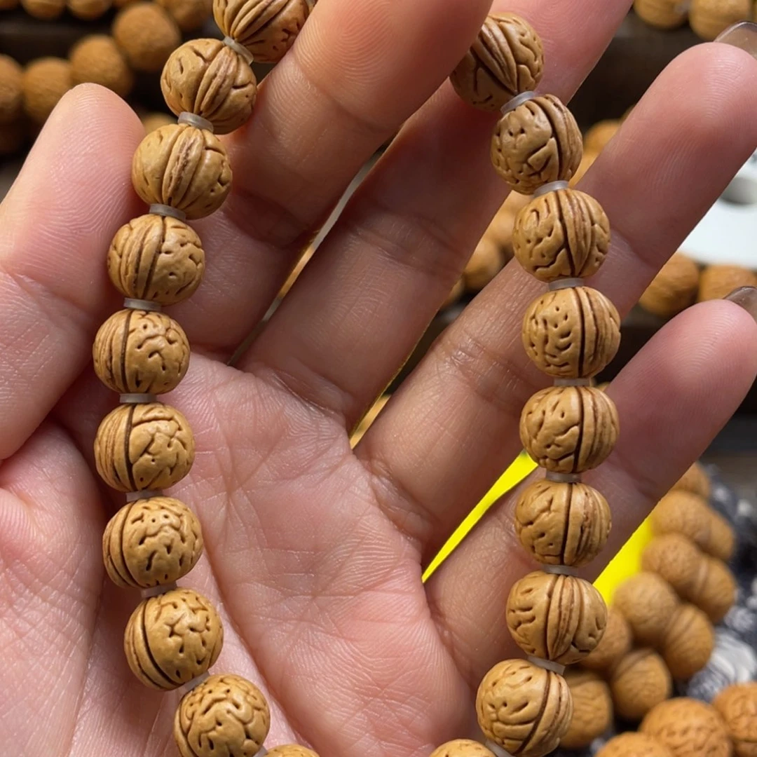 桃核手串三**毛野生三棱