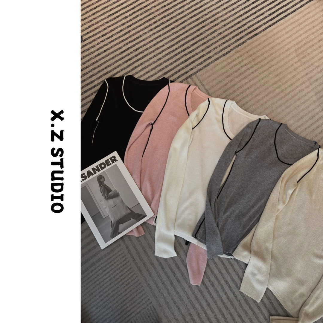 X.ZHEN【立体撞色线针织衫】设计感针织衫时尚百搭气质长袖网红