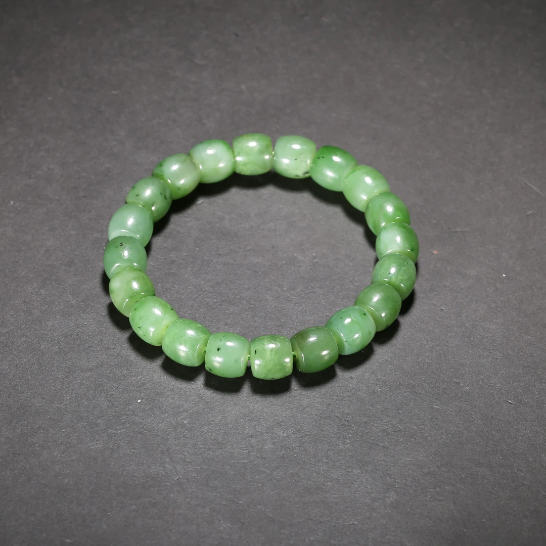 清代*碧玉桶珠手串/20ALJ3217/和田玉【北京文博】