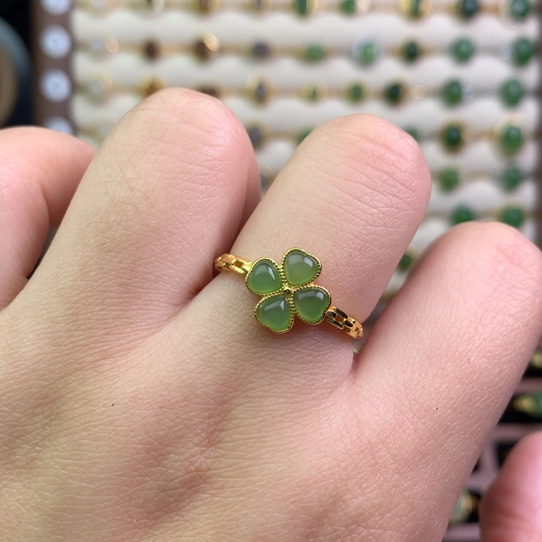 和田玉银S925镶嵌戒指