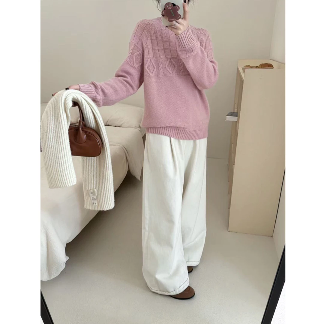 【圆领纯色打底】圆领纯色修身显瘦毛衣针织打底衫女 ZZ-6706