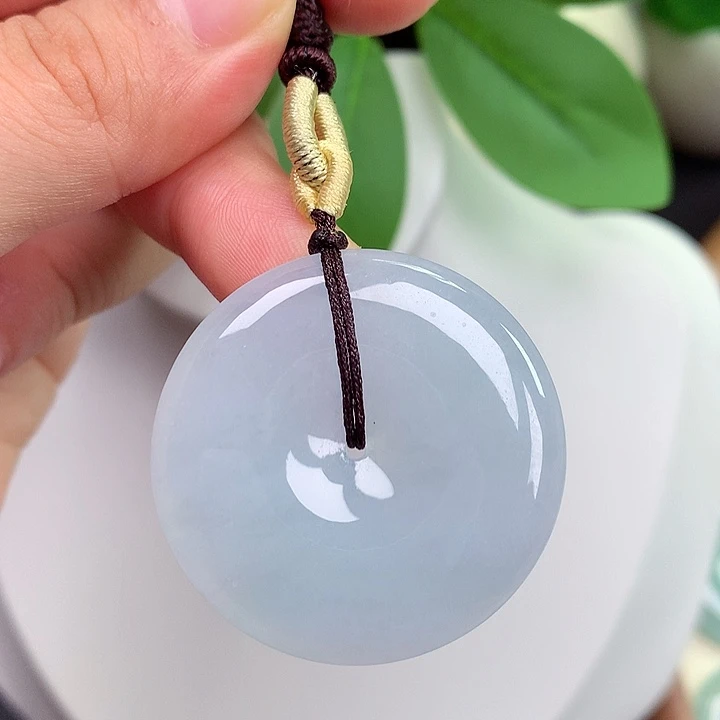 翡翠未镶嵌颈饰平安扣 34.5x5.6mm