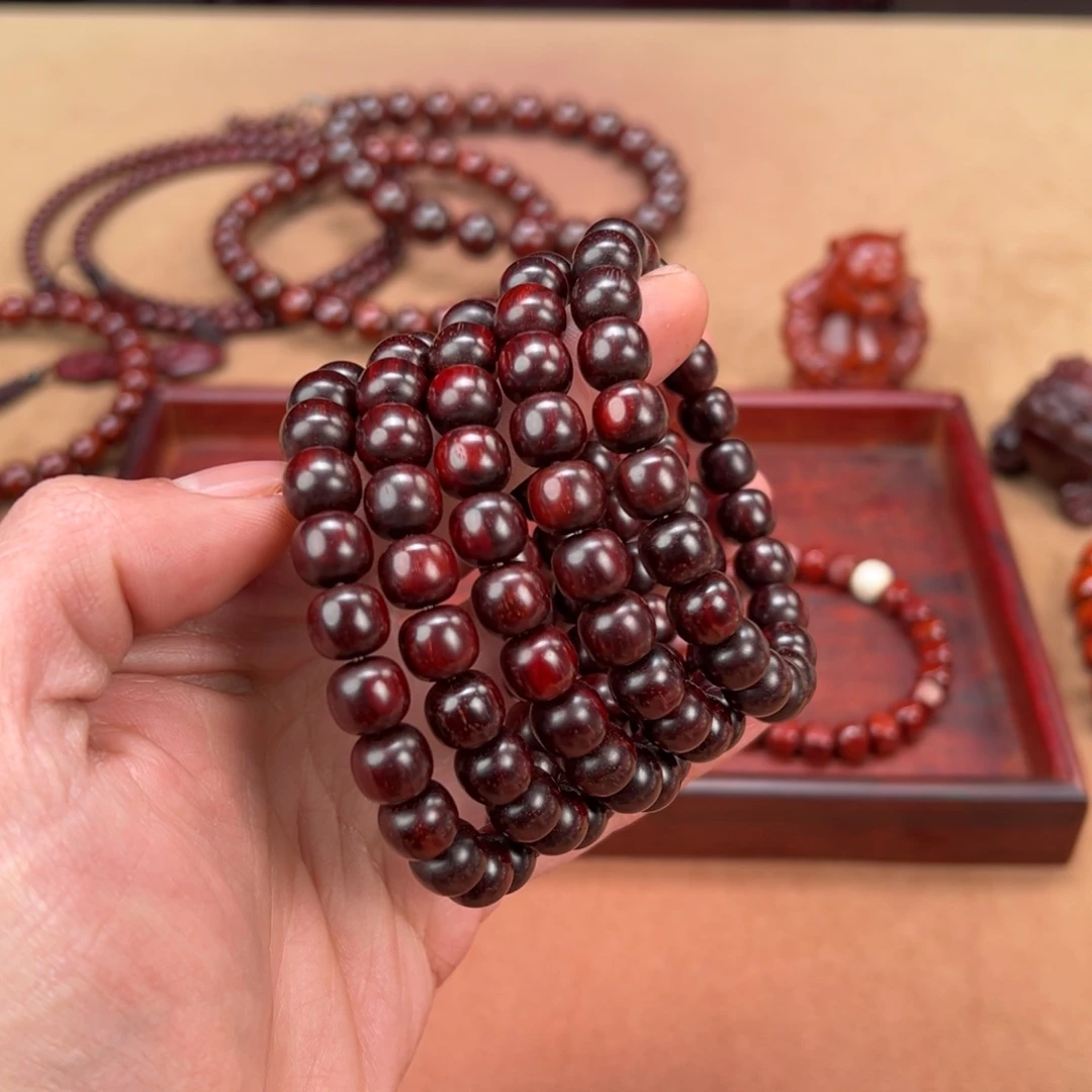 檀香紫檀（小叶紫檀）手串/手链笑**开9x10老型，5条装