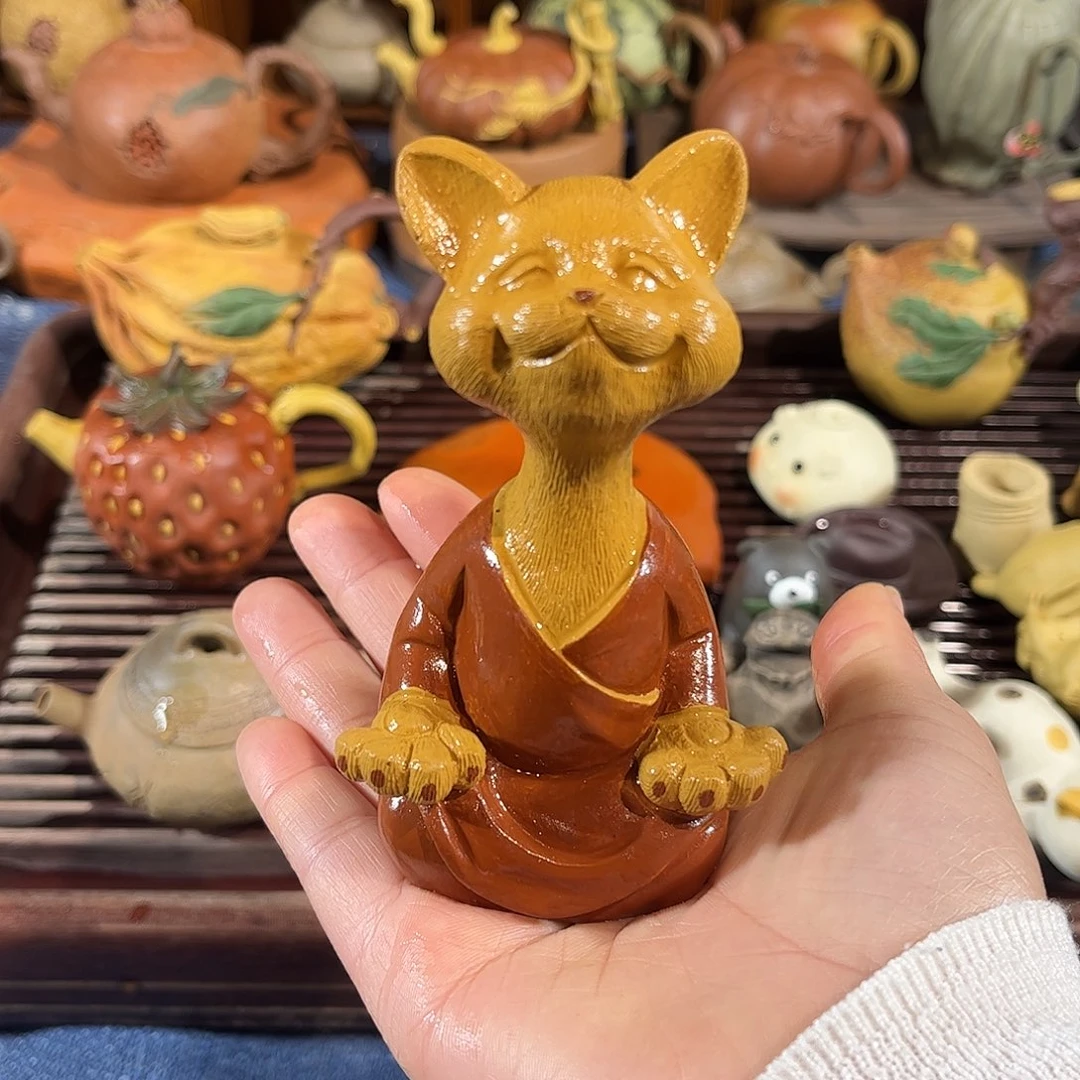 紫砂茶宠阿*紫砂猫仙