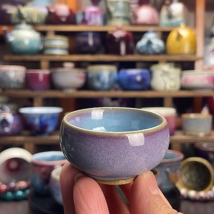 杯子瓷钧瓷釉变小客杯