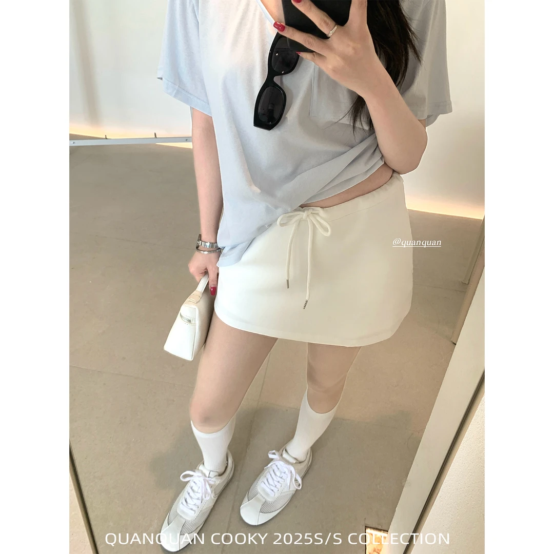 圈圈cooky 长腿buff 韩系百搭休闲修身显瘦包臀A字半身裙L0848Q