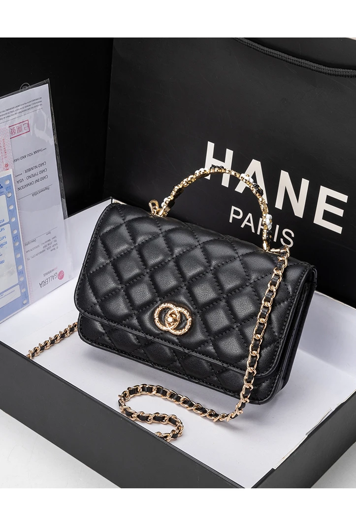 2025夏这款小香风时尚百搭纯色单肩韩版绣花斜挎包洋气链条小方包