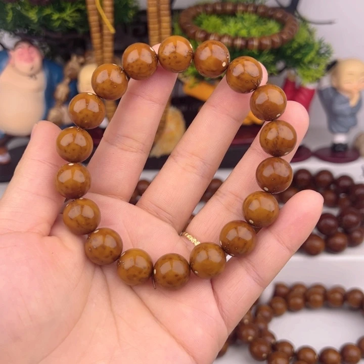 紫金鼠手串12尺半实心光珠