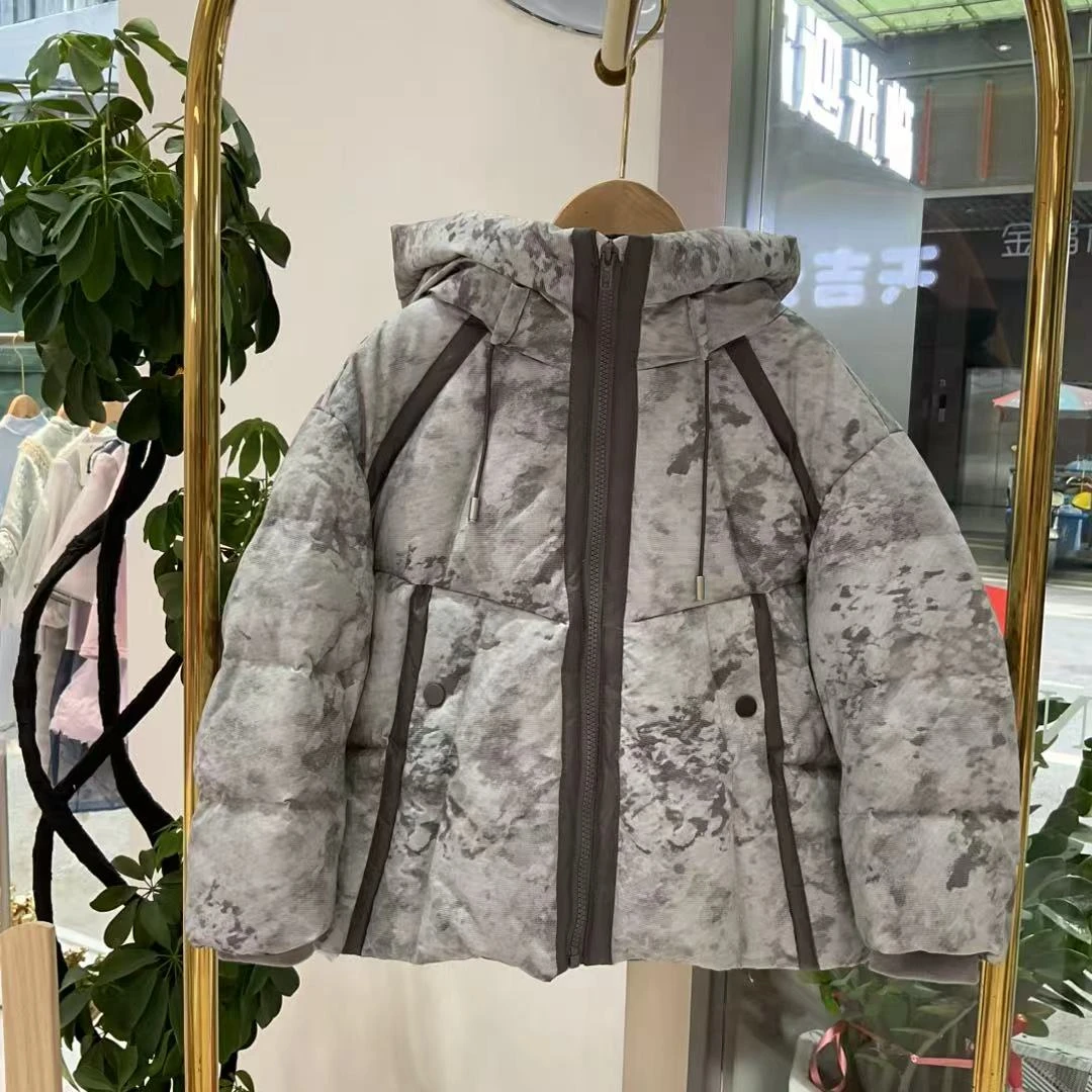 【Canaber凯娜贝儿高端轻奢亲子羽绒服】25年新款帅气扎染风TL008